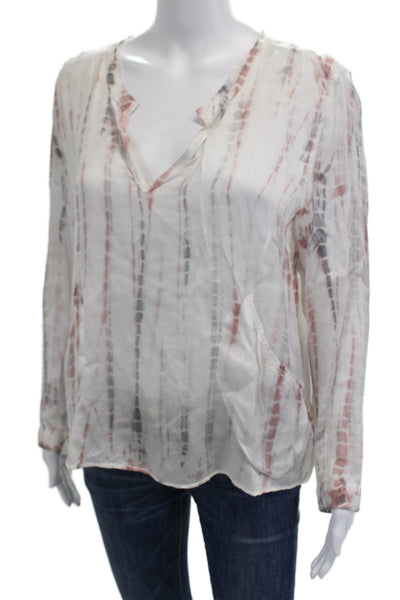 Zadig & Voltaire Women Tunic V-Neck Striped Long Sleeve White Size M