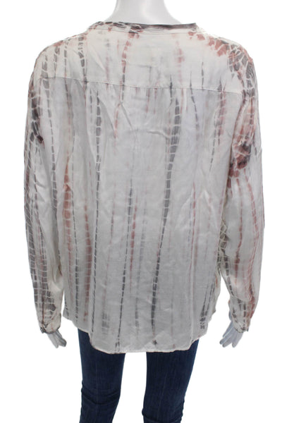 Zadig & Voltaire Women Tunic V-Neck Striped Long Sleeve White Size M