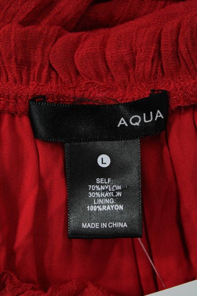 Aqua Women Red Bohemian Shift Dress Long Sleeve Knee-Length Size L
