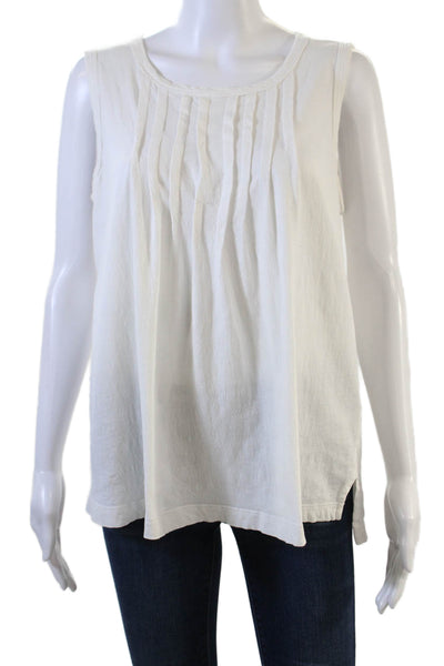 Current/Elliott Women Sleeveless Tunic Tank White Cotton Blend Size 1