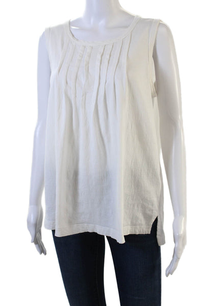 Current/Elliott Women Sleeveless Tunic Tank White Cotton Blend Size 1