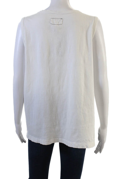 Current/Elliott Women Sleeveless Tunic Tank White Cotton Blend Size 1
