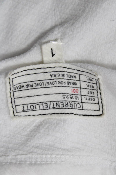 Current/Elliott Women Sleeveless Tunic Tank White Cotton Blend Size 1