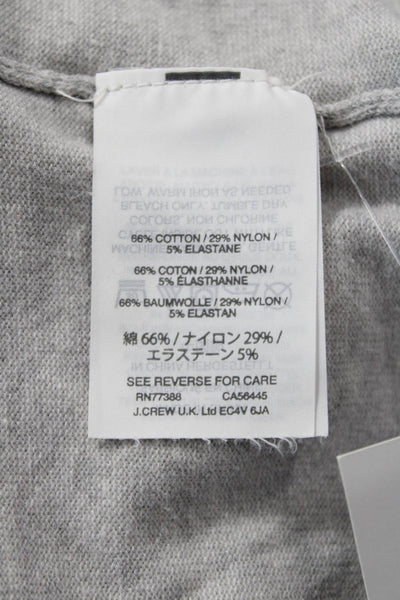 J Crew Women Basic Gray Solid Tank Crew Neck Sleeveless Top Size M