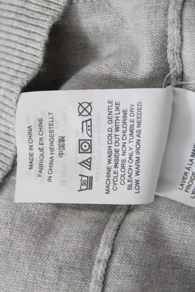 J Crew Women Basic Gray Solid Tank Crew Neck Sleeveless Top Size M