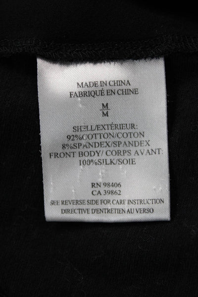 Theory Women Black V-Neck Sleeveless Basic Tank 92% Cotton 8% Spandex Size M