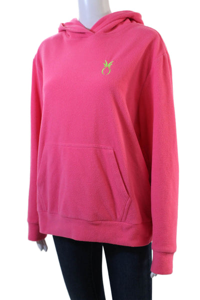 Dudley Stephens Women Pullover Hoodie Pink Solid Long Sleeve Polyester Size M
