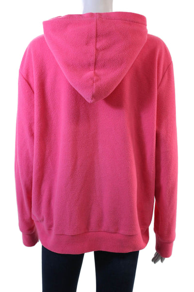 Dudley Stephens Women Pullover Hoodie Pink Solid Long Sleeve Polyester Size M