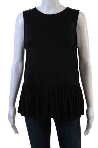Theory Womens Basic Tank Black Sleeveless Round Neck Solid Size M