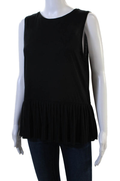 Theory Womens Basic Tank Black Sleeveless Round Neck Solid Size M