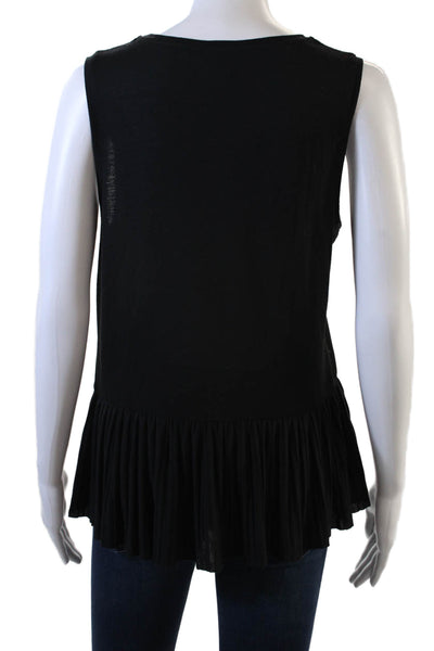 Theory Womens Basic Tank Black Sleeveless Round Neck Solid Size M