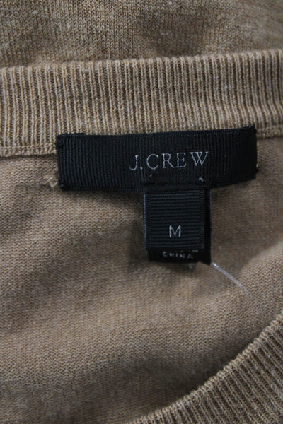 J Crew Women Beige Sleeveless Crew Neck Basic Tank Size M