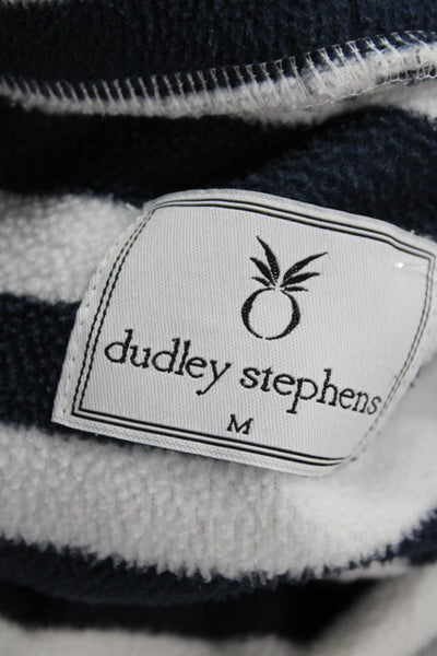 Dudley Stephens Unisex Pullover Sweater Dark Blue Striped Mock Neck Size M