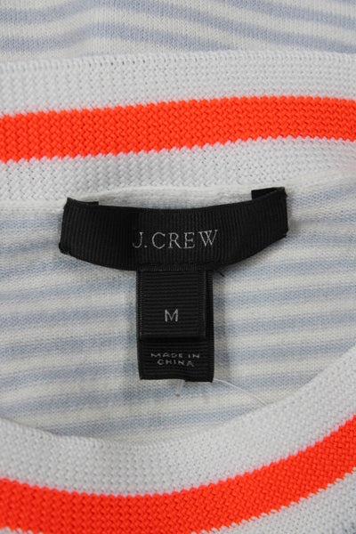 J Crew Women Ringer Striped Tank Light Blue Crew Neck Size M