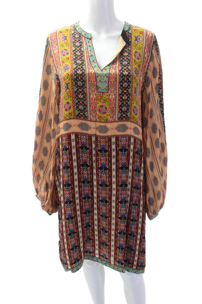 Tanvi Kedia Women Kaftan Dress Multi-Color V-Neck Long-Sleeve Boho Size L