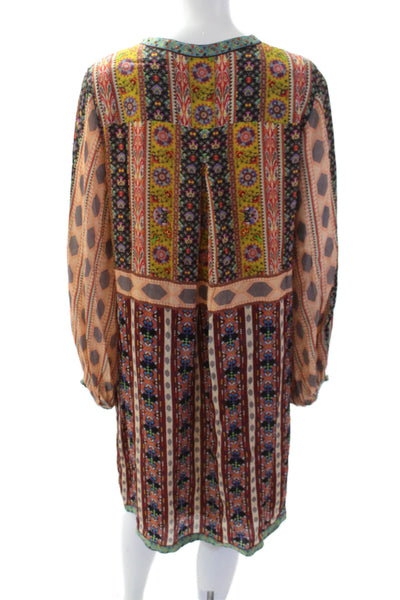 Tanvi Kedia Women Kaftan Dress Multi-Color V-Neck Long-Sleeve Boho Size L