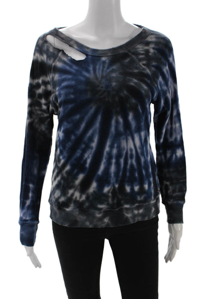 Philanthropy Womens Pullover Sweatshirt Dark Blue 67% Cotton Size XS