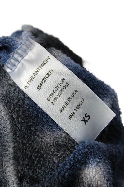 Philanthropy Womens Pullover Sweatshirt Dark Blue 67% Cotton Size XS