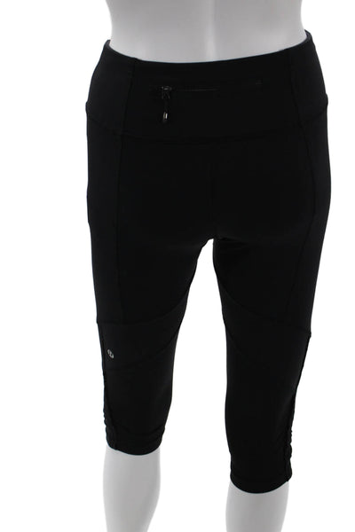 Lululemon Womens Capri Leggings Black Nylon Blend Sports Size 4