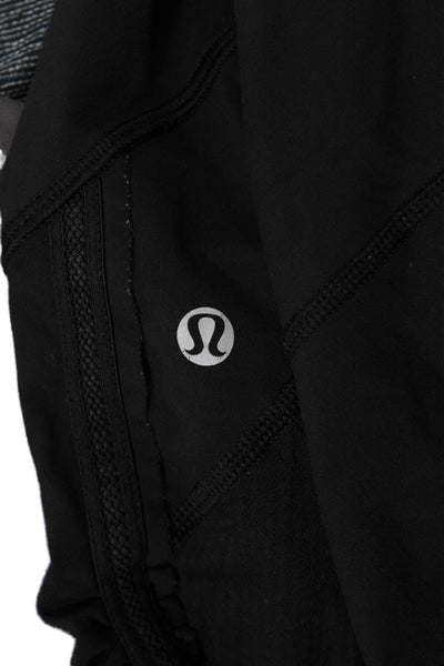 Lululemon Womens Capri Leggings Black Nylon Blend Sports Size 4