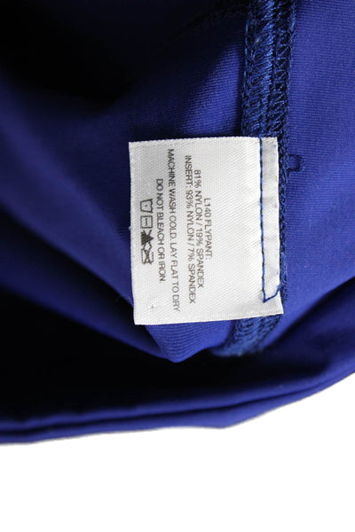Pheel Womens Stretch Mid-Rise Cropped Activewear Leggings Blue Size S