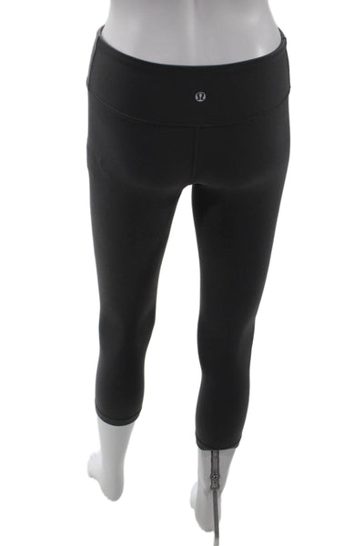 Lululemon Womens Black Capri Cropped Leggings Nylon Blend Size 2