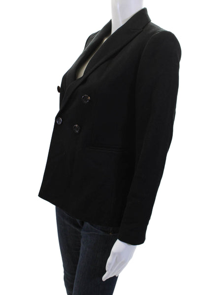 Ann Taylor Womens Classic Collared Button Blazer Black Size 00P
