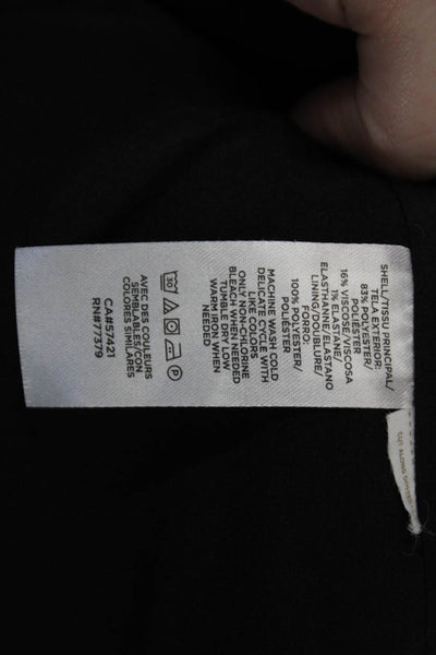 Ann Taylor Womens Classic Collared Button Blazer Black Size 00P