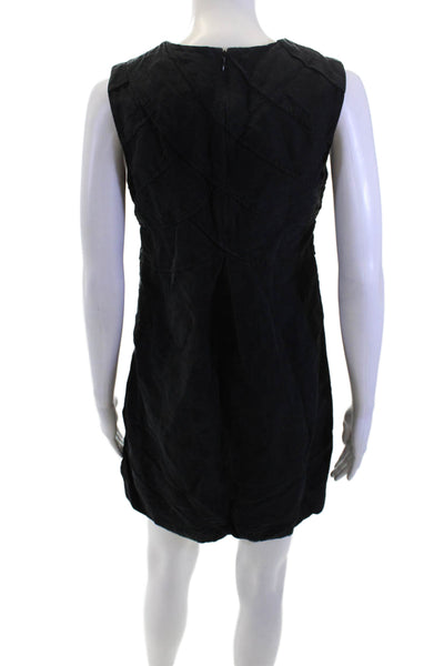Tocca Women Shift Dress Sleeveless Knee Black Silk-Linen Size 2