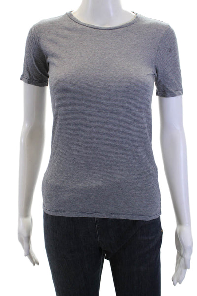 Everlane Women Basic Jersey Striped Gray Crew Neck Short Sleeve T-Shirt Size XS