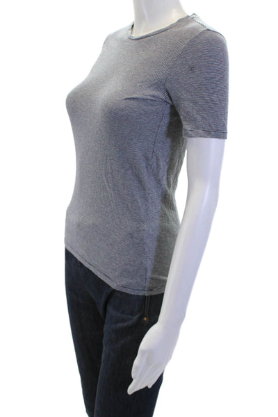 Everlane Women Basic Jersey Striped Gray Crew Neck Short Sleeve T-Shirt Size XS