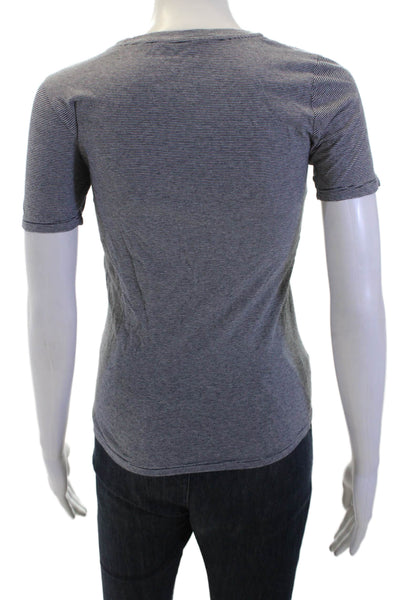 Everlane Women Basic Jersey Striped Gray Crew Neck Short Sleeve T-Shirt Size XS