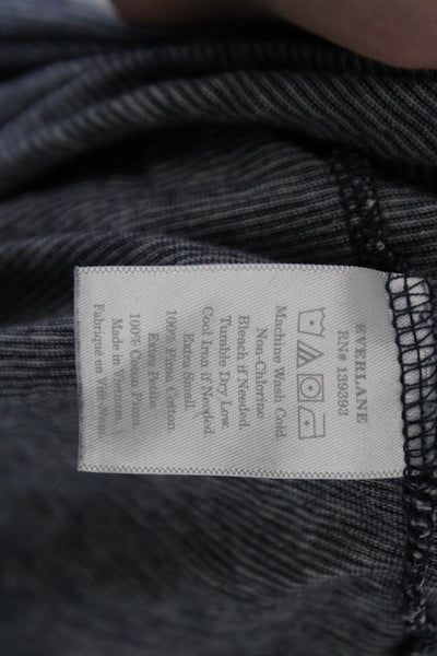 Everlane Women Basic Jersey Striped Gray Crew Neck Short Sleeve T-Shirt Size XS