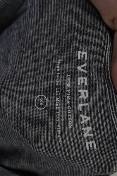 Everlane Women Basic Jersey Striped Gray Crew Neck Short Sleeve T-Shirt Size XS