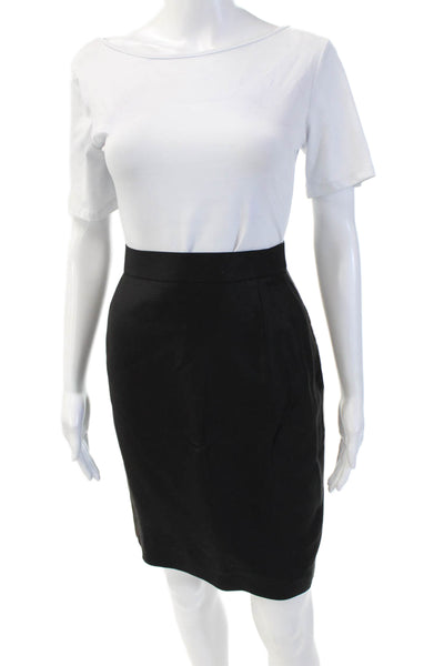 Louis Feraud Women's Button Closure Lined A-Line Mini Skirt Black Size 8