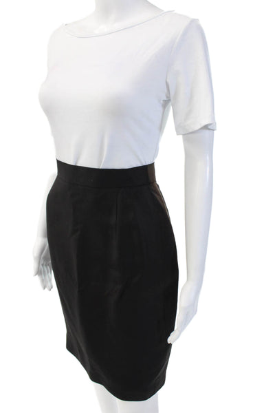 Louis Feraud Women's Button Closure Lined A-Line Mini Skirt Black Size 8