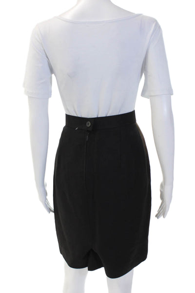 Louis Feraud Women's Button Closure Lined A-Line Mini Skirt Black Size 8