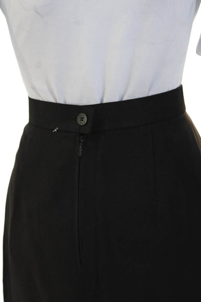 Louis Feraud Women's Button Closure Lined A-Line Mini Skirt Black Size 8