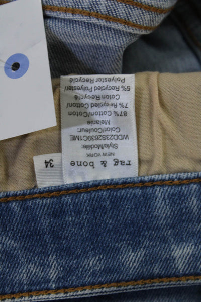 Rag & Bone Womens Ankle Skinny High Rise Blue Jeans Size 34