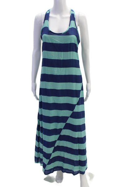Splendid Womens Maxi Tank Dress Dark Blue Striped Sleeveless Size M