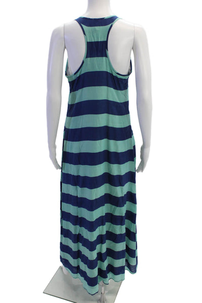 Splendid Womens Maxi Tank Dress Dark Blue Striped Sleeveless Size M