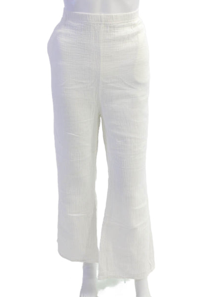 Kerri Rosenthal Womens White Cotton Solid Beach Pants Size M