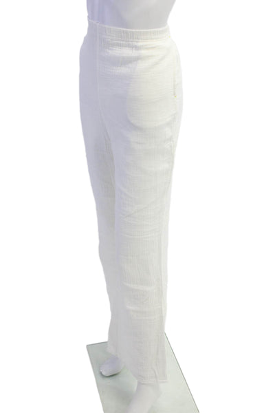 Kerri Rosenthal Womens White Cotton Solid Beach Pants Size M