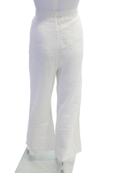 Kerri Rosenthal Womens White Cotton Solid Beach Pants Size M