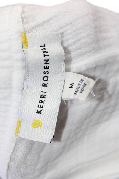Kerri Rosenthal Womens White Cotton Solid Beach Pants Size M