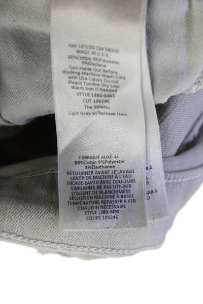 Current/Elliott Women Ankle Skinny Jeans Gray Mid-Rise Button Closure Size 25
