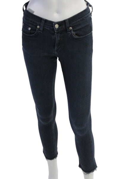 Rag & Bone Jean Women Skinny Ankle Cropped Dark Blue Jeans Size 26