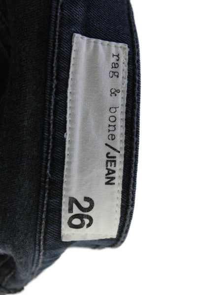 Rag & Bone Jean Women Skinny Ankle Cropped Dark Blue Jeans Size 26