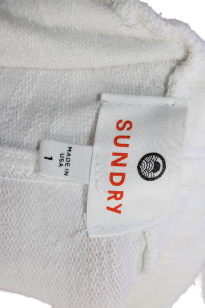 Sundry Women Jogger Sweatpants White Striped Drawstring Size 1