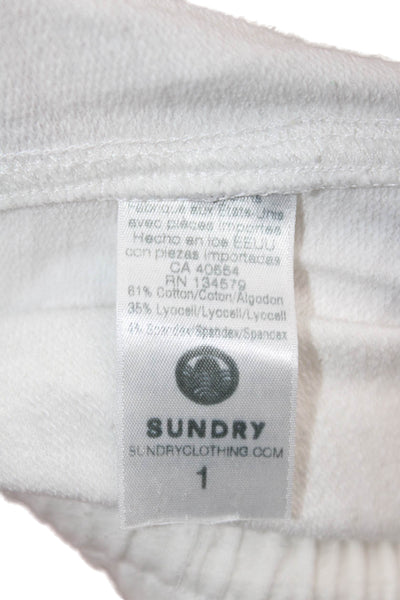 Sundry Women Jogger Sweatpants White Striped Drawstring Size 1